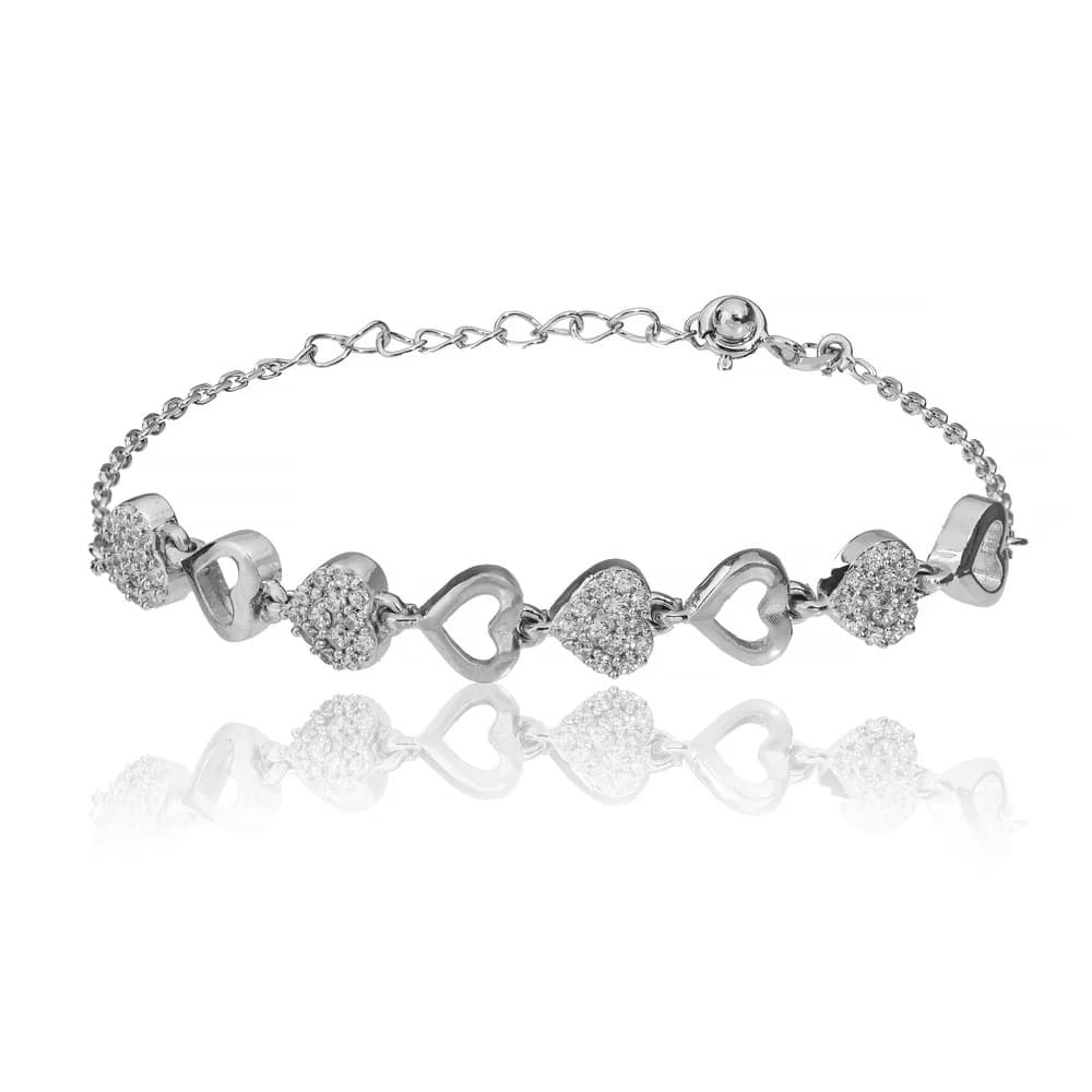  Luxe Amore Silver Bracelet For Women